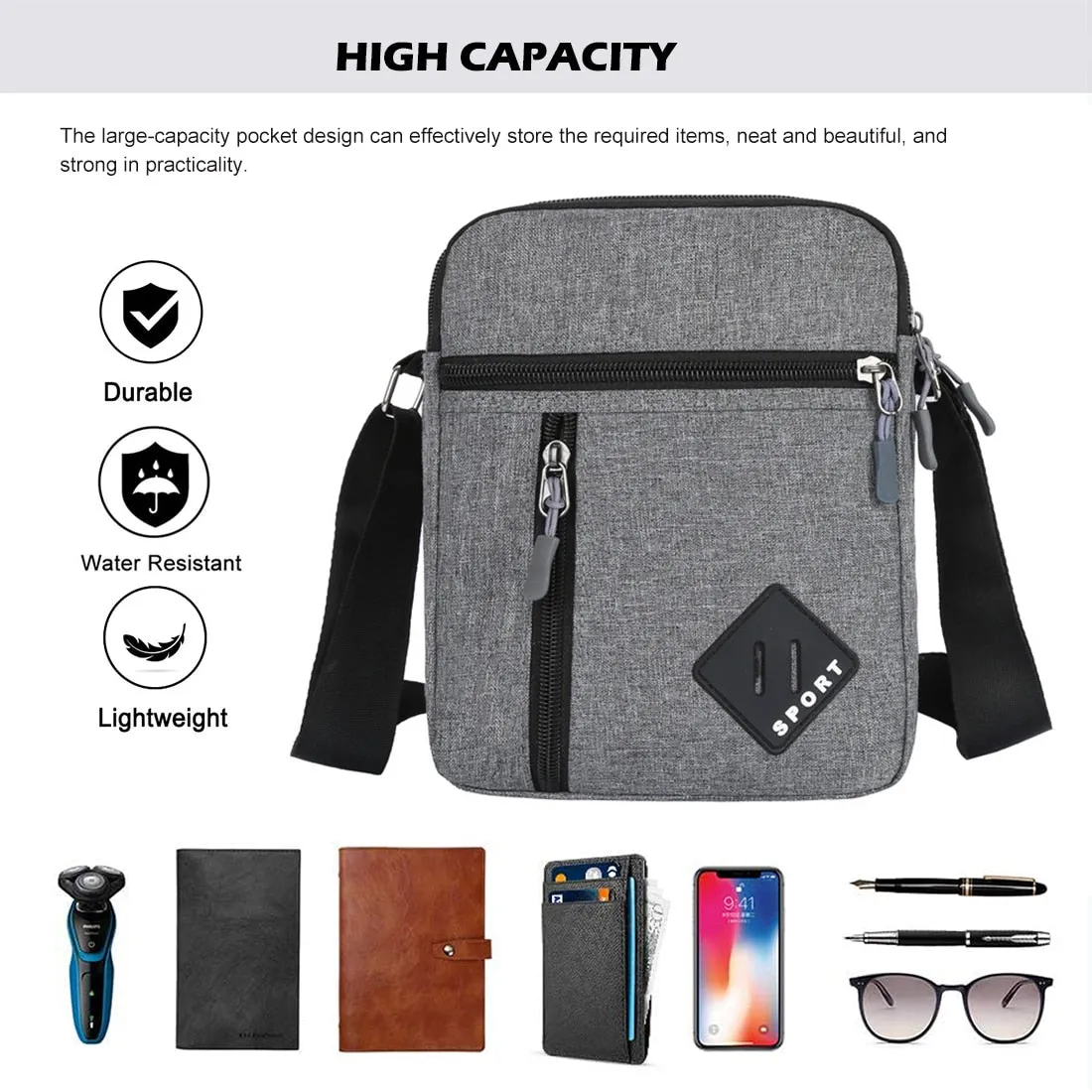 2021 Men's Messenger Bag Crossbody Shoulder Bags Men Small Sling Pack For Work Business Waterproof Oxford Packs Satchel Purse