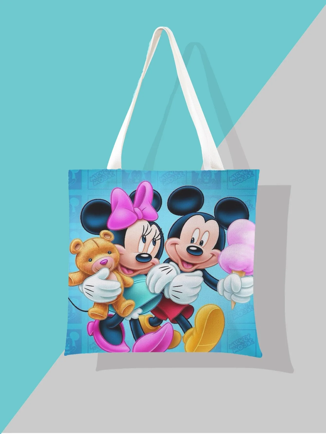 2022 Newest Women&#39;s Bag Disney Mickey Mouse Shoulder Bags Cartoon Printing Minnie Kawaii High Capacity Handbag Shopper Bag Gifts