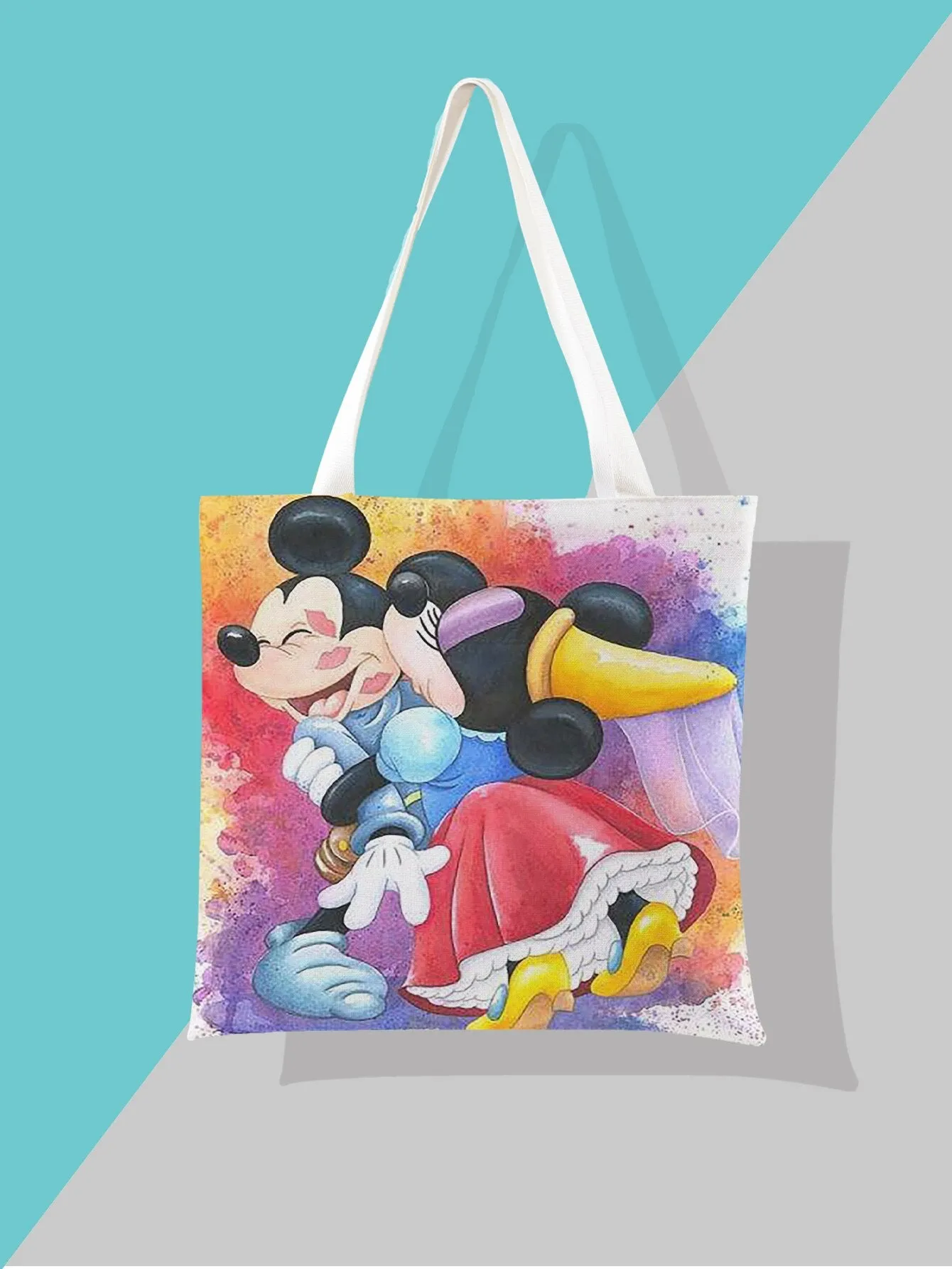 2022 Newest Women&#39;s Bag Disney Mickey Mouse Shoulder Bags Cartoon Printing Minnie Kawaii High Capacity Handbag Shopper Bag Gifts