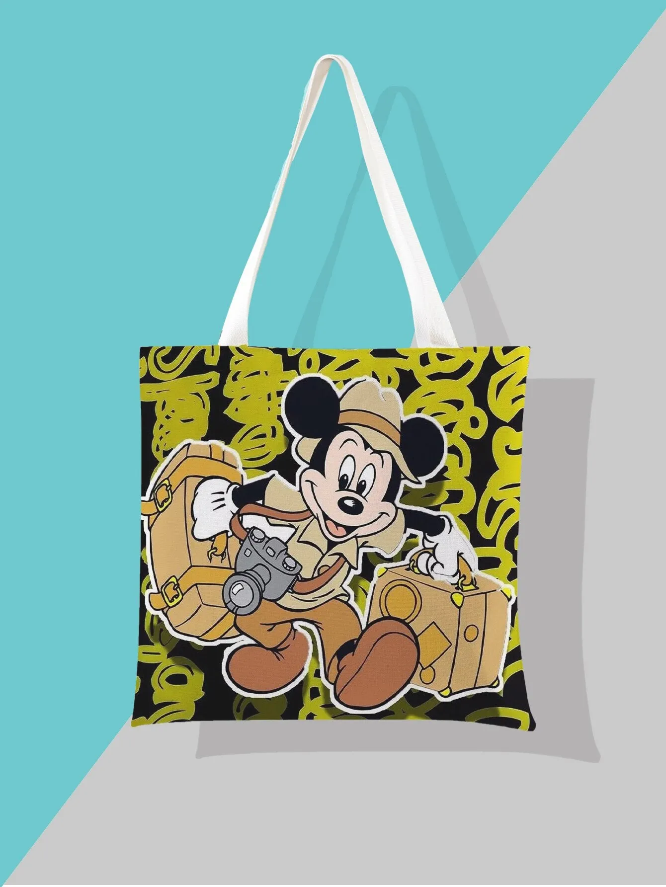 2022 Newest Women&#39;s Bag Disney Mickey Mouse Shoulder Bags Cartoon Printing Minnie Kawaii High Capacity Handbag Shopper Bag Gifts