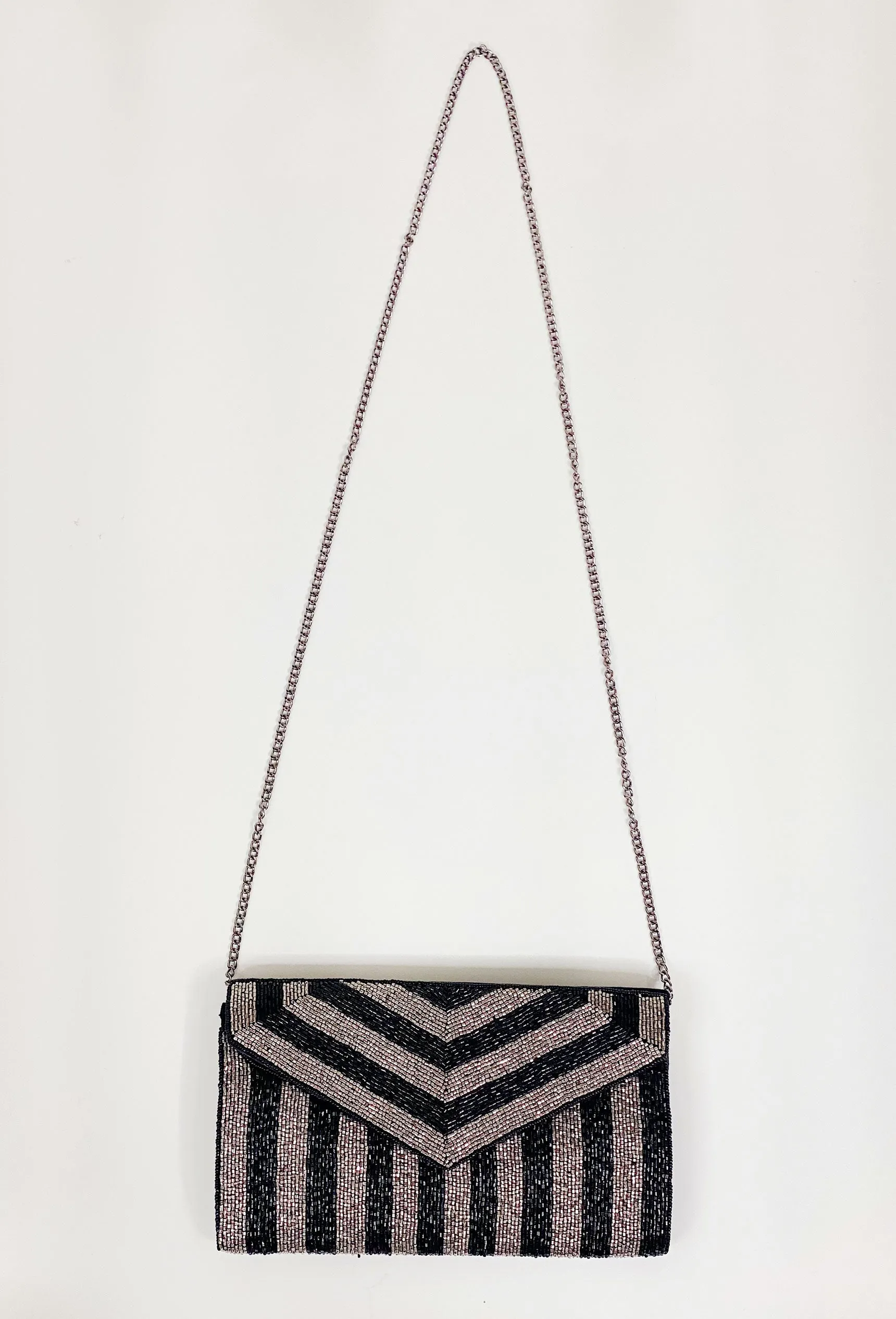 A Night Out Beaded Clutch in Black