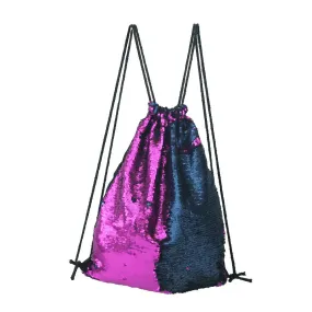 Aesthetic Sequined Drawstring Backpack