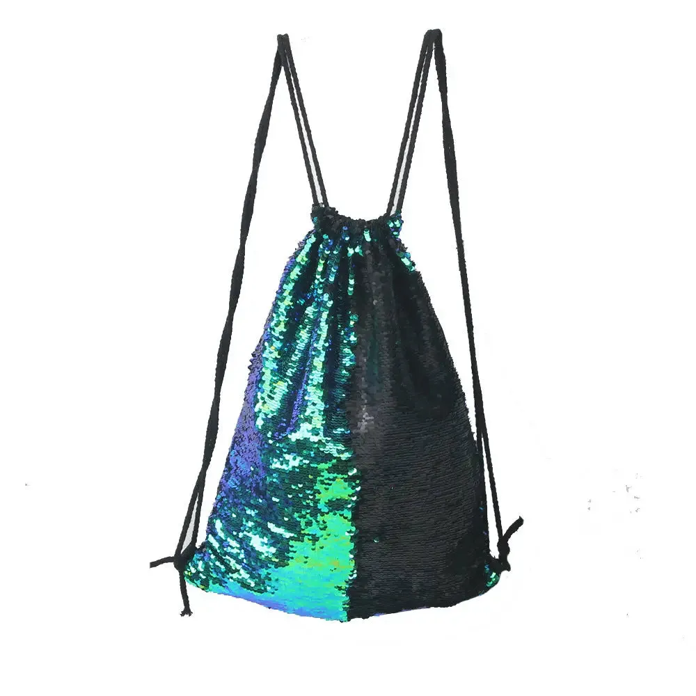 Aesthetic Sequined Drawstring Backpack