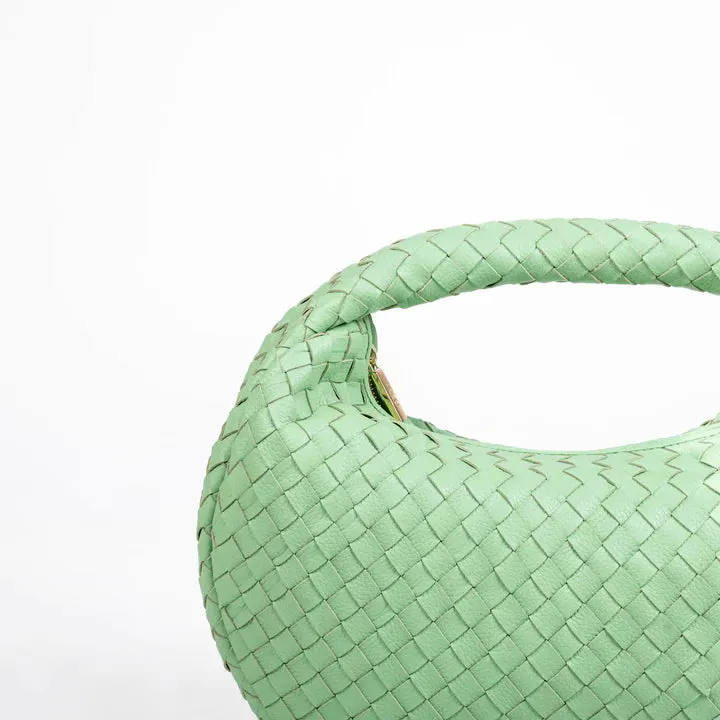 ALEO LALUNA SHOULDER BAG IN GREEN FIG