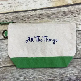 All The Things Embroidered Canvas Pouch