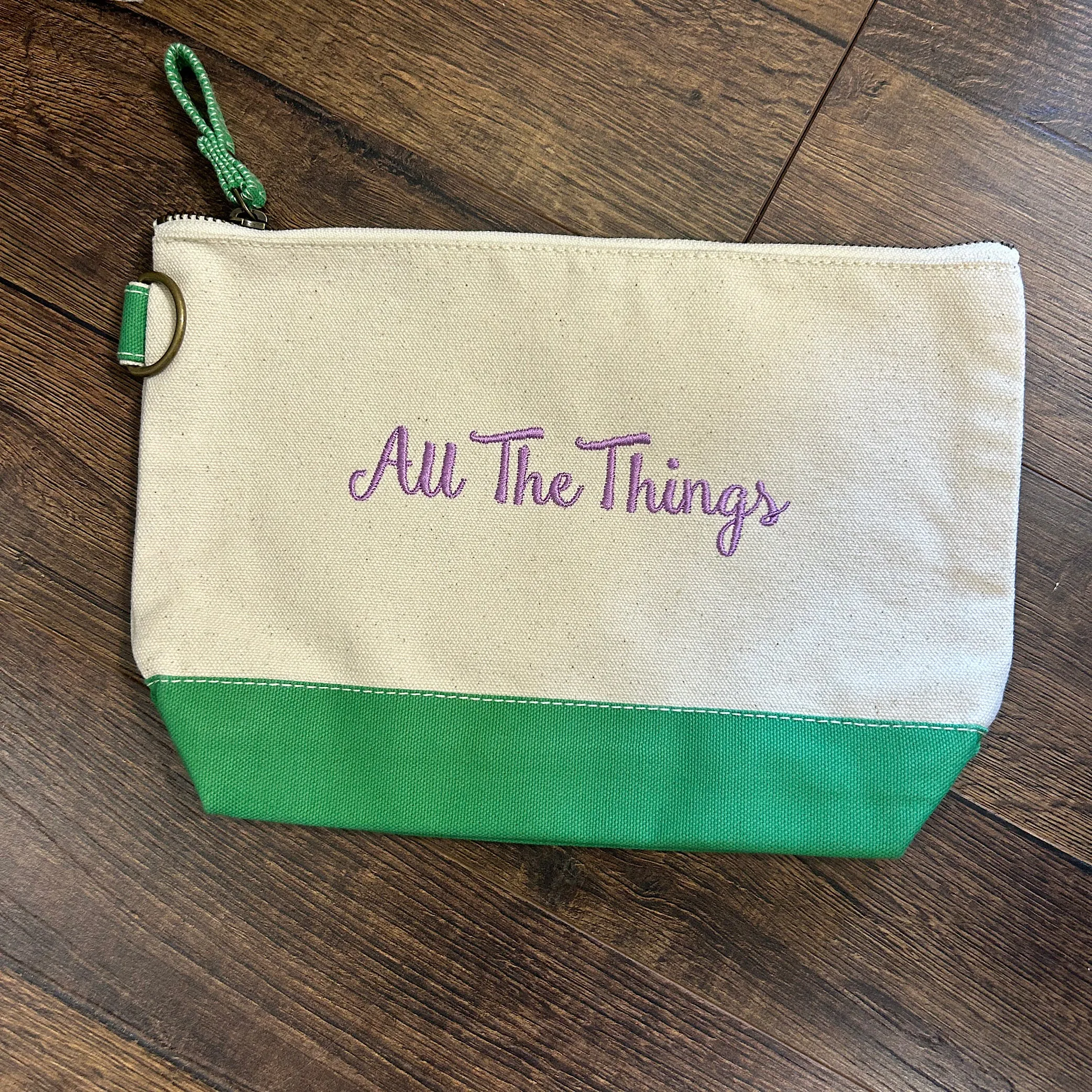 All The Things Embroidered Canvas Pouch