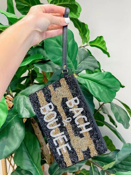 'Bach & Boujee' Beaded Zip Wristlet