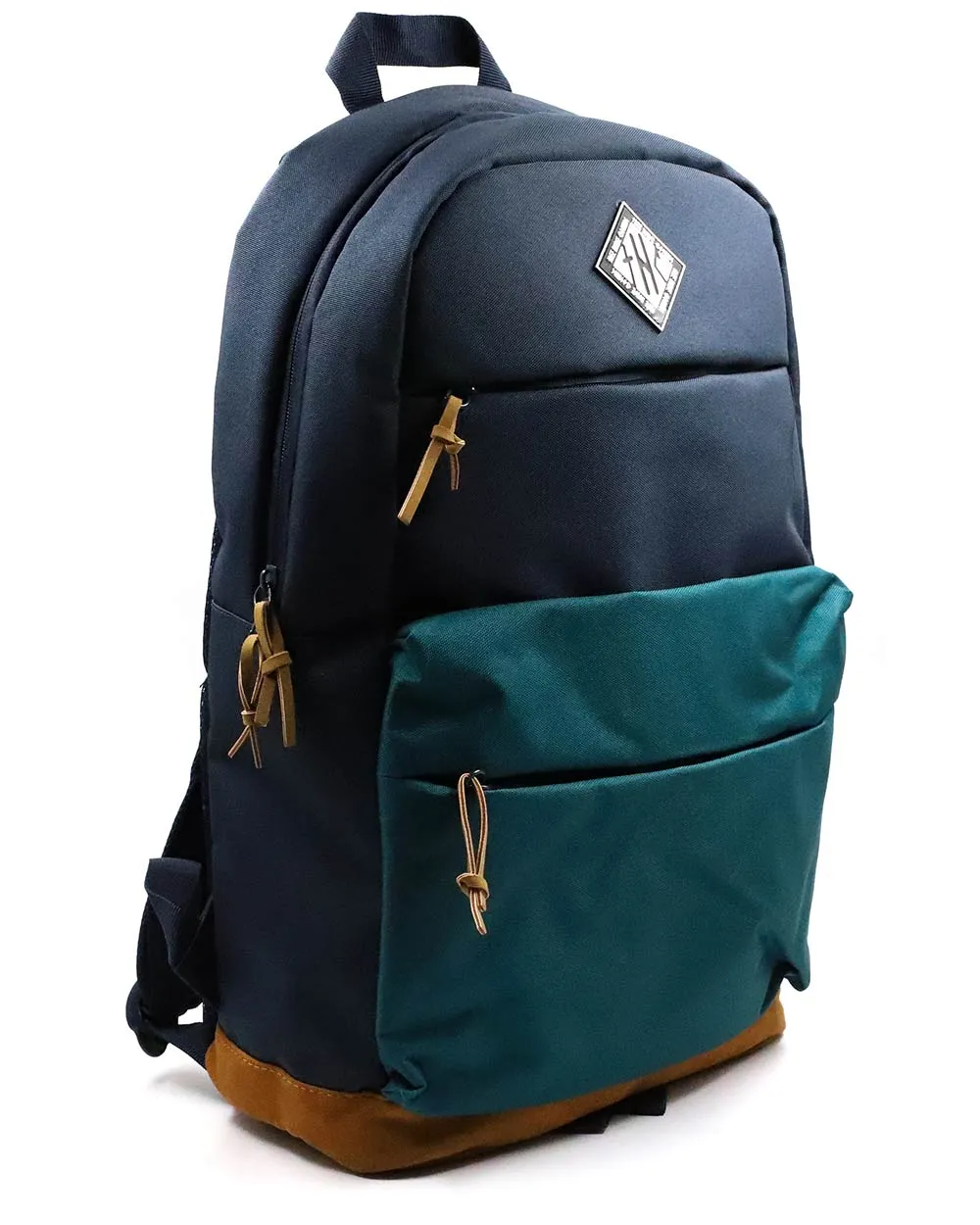 Backpack - 3 Pocket Navy Blue, Teal, Brown Thc