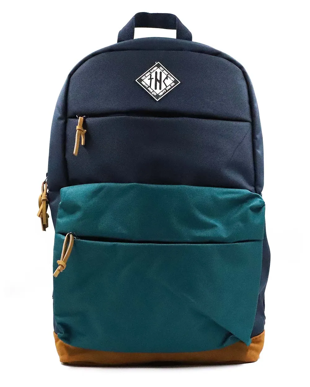 Backpack - 3 Pocket Navy Blue, Teal, Brown Thc