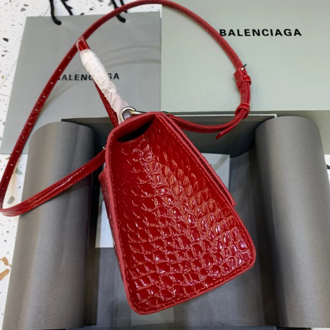 Balen Hourglass Small Handbag In Red, For Women,  Bags 9in/23cm