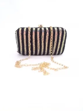 Black rainbow Sequin Clutch - Rent