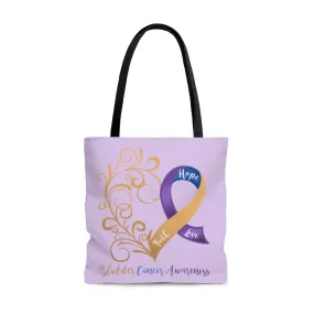 Bladder Cancer Awareness Large "Light Blue" Tote Bag (Dual-Sided Design)