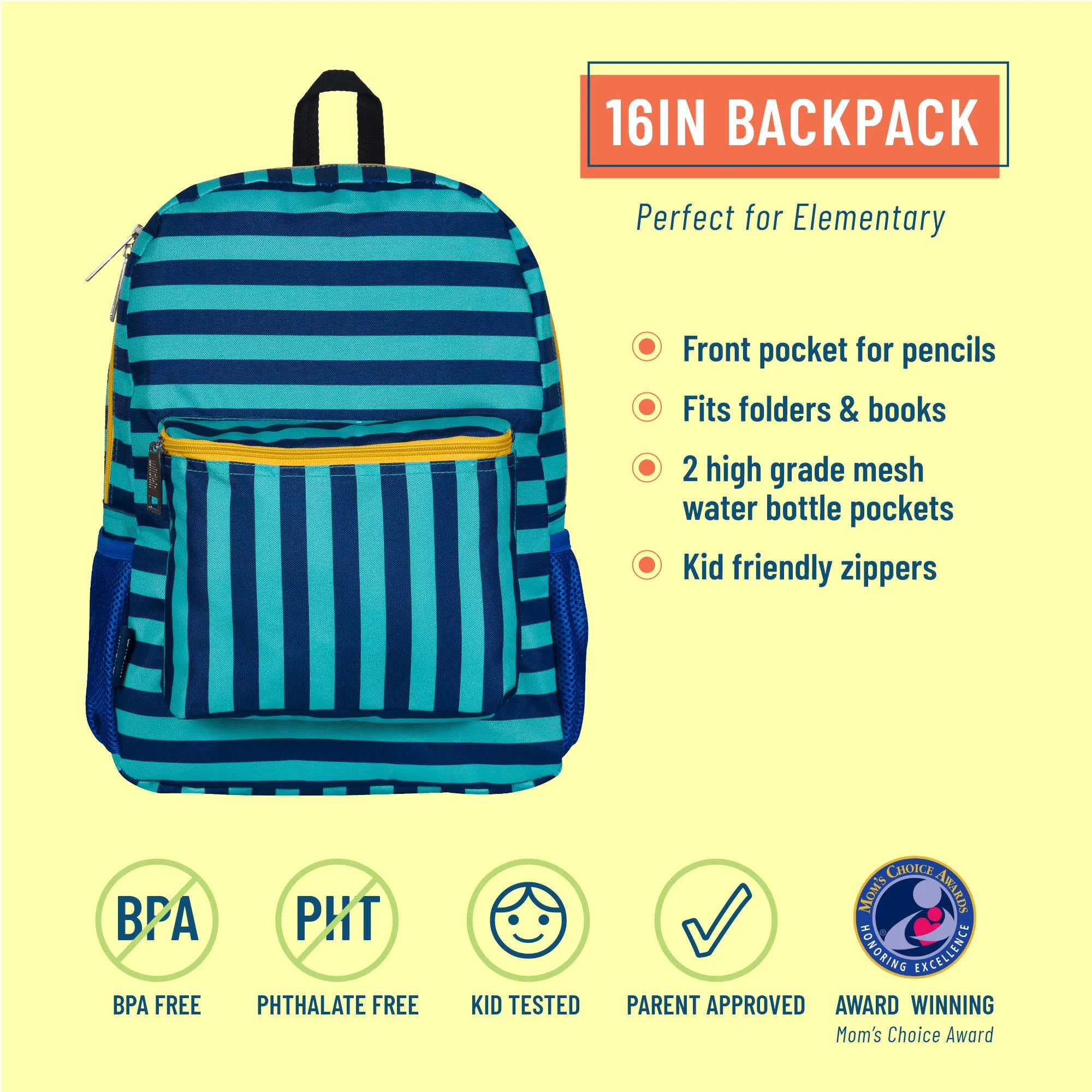 Blue Stripe 16in Backpack |FINAL SALE|