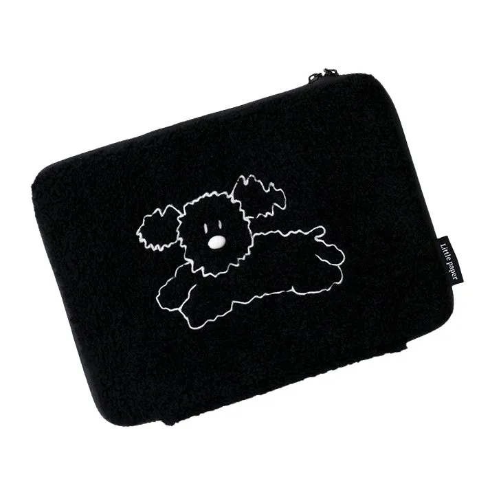 Boucle Cute Dogs Character 11 iPad Laptop Sleeves Cases Protective Covers Purses Handbags Square Sponge Pouches Designer School Collage Office Shearling