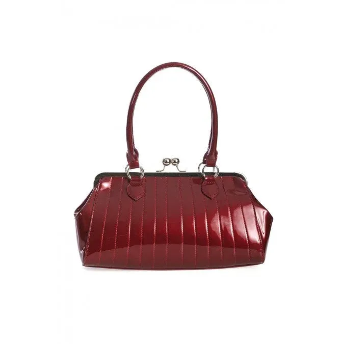 Burgundy Red Shimmer Rockabilly Handbag