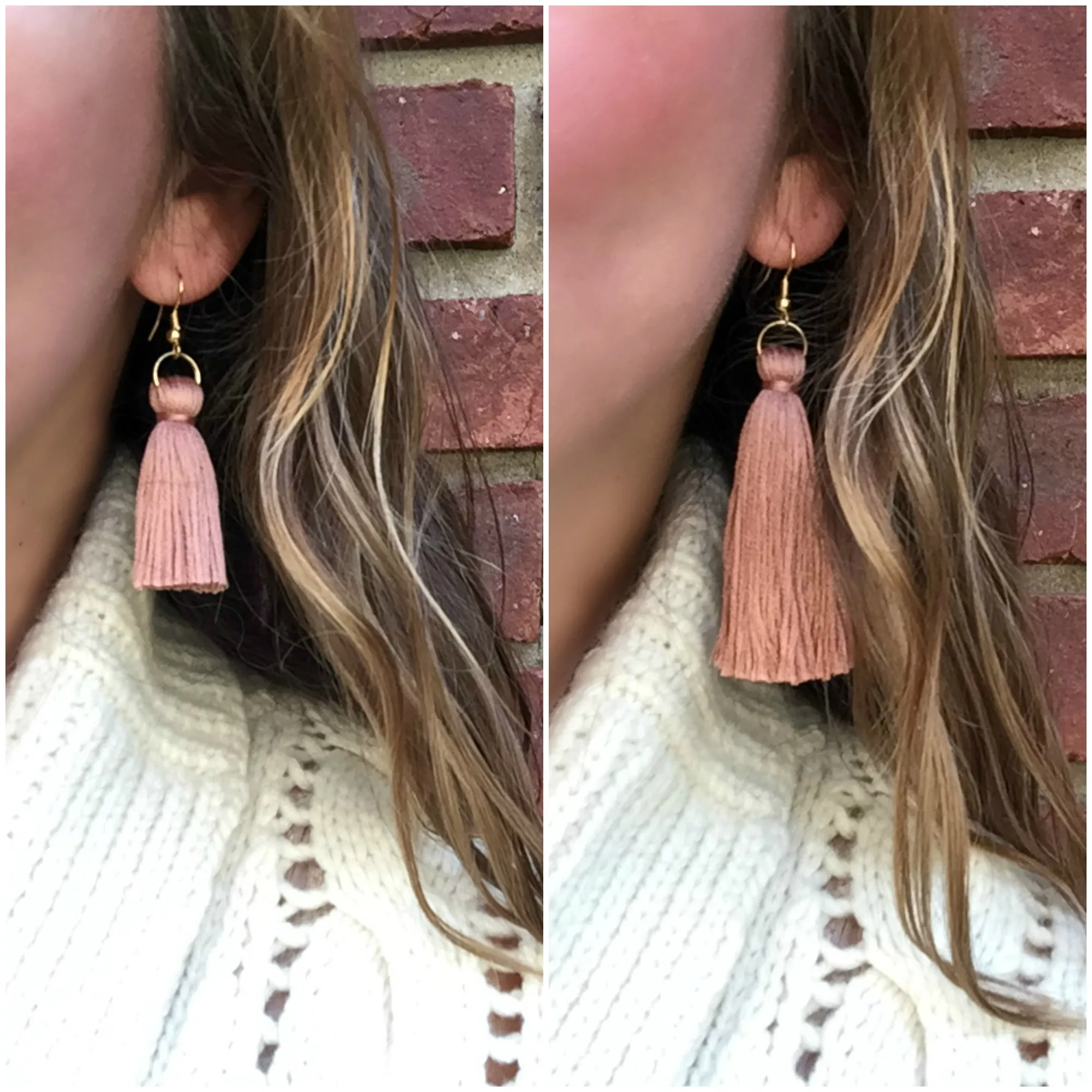 Camel Tassel Earrings - CLEARANCE