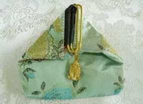 Chinese Silk Frog Pouch-Green