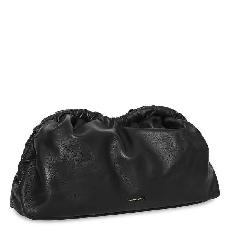 Cloud Clutch Lambskin, Black/Flamma