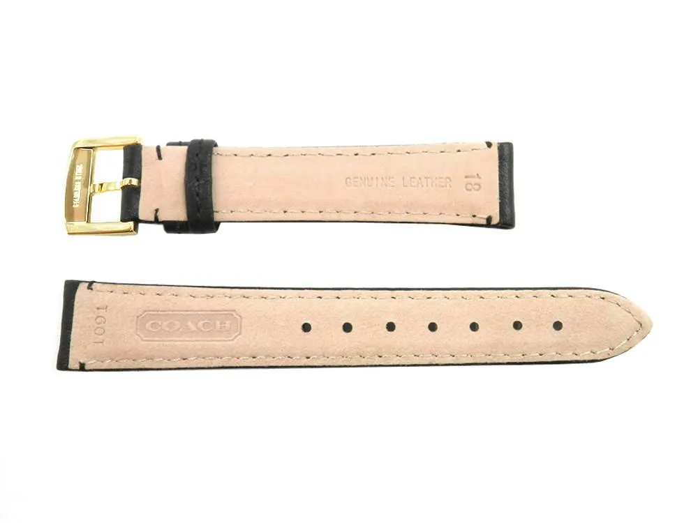 Coach 18mm Black Soft Leather Watch Strap