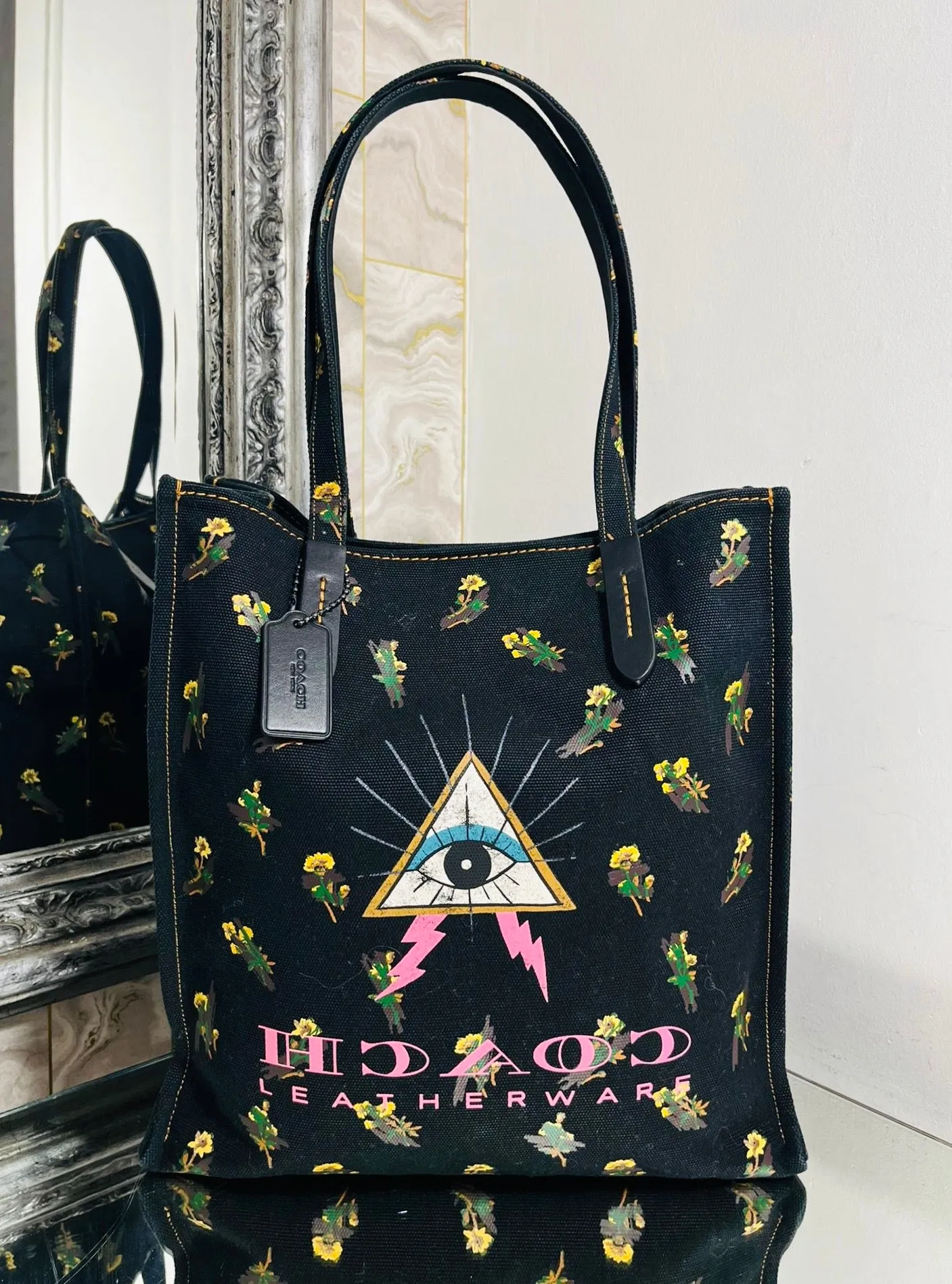 Coach Pyramid Eye Canvas Tote Bag