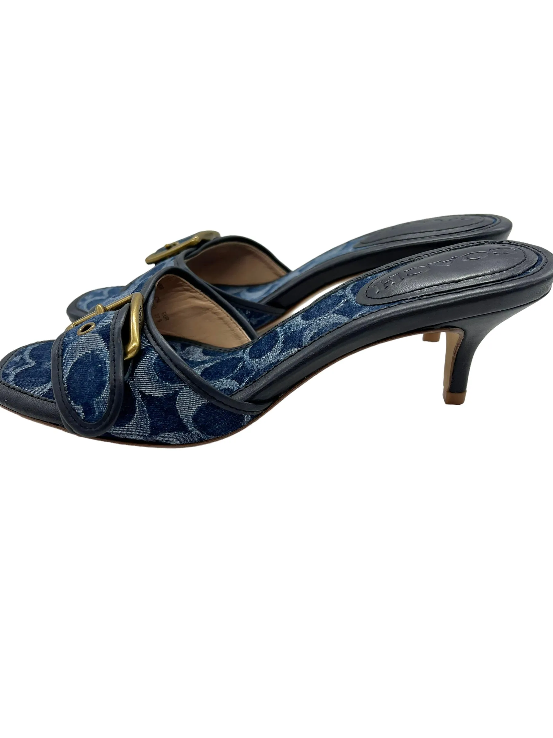 Coach Size 7 Denim Signature Margot Sandals