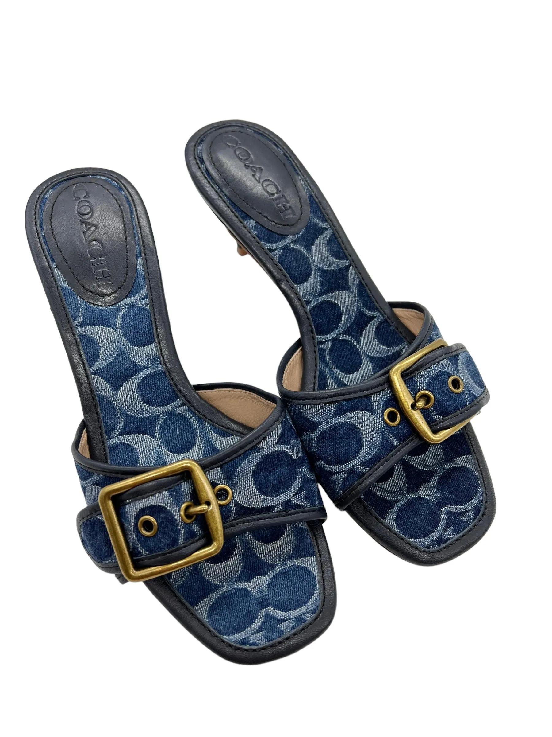 Coach Size 7 Denim Signature Margot Sandals