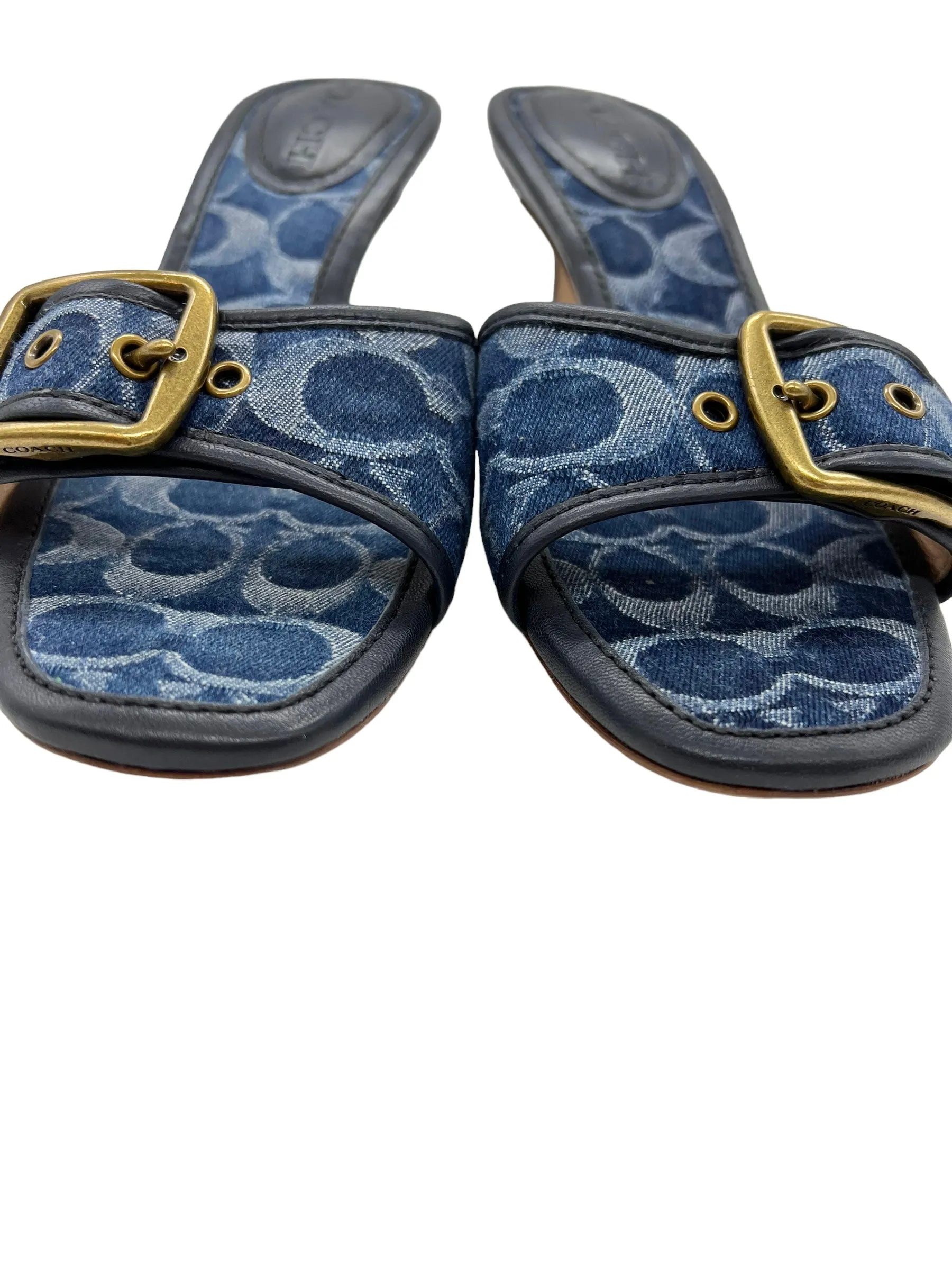 Coach Size 7 Denim Signature Margot Sandals