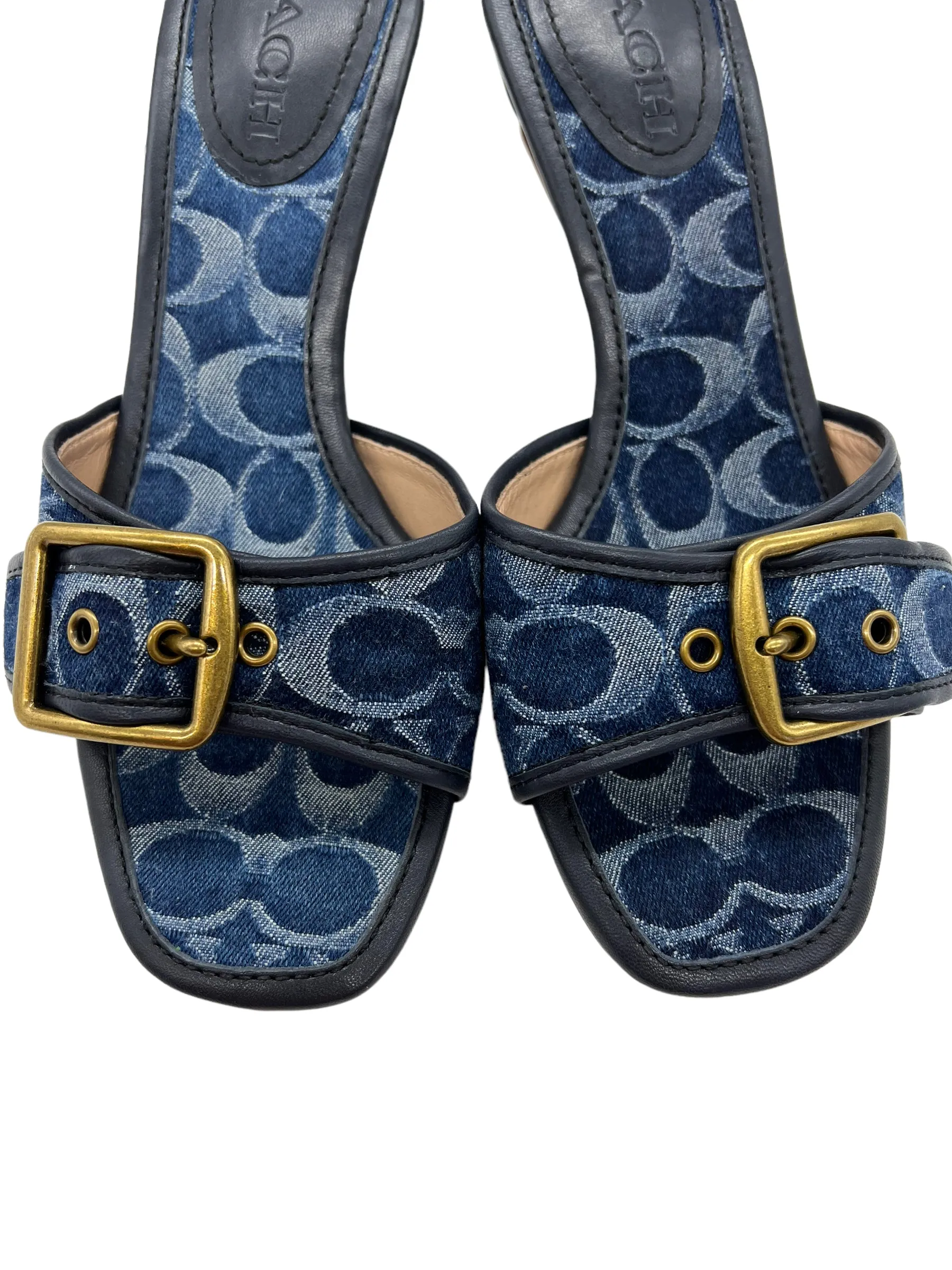 Coach Size 7 Denim Signature Margot Sandals