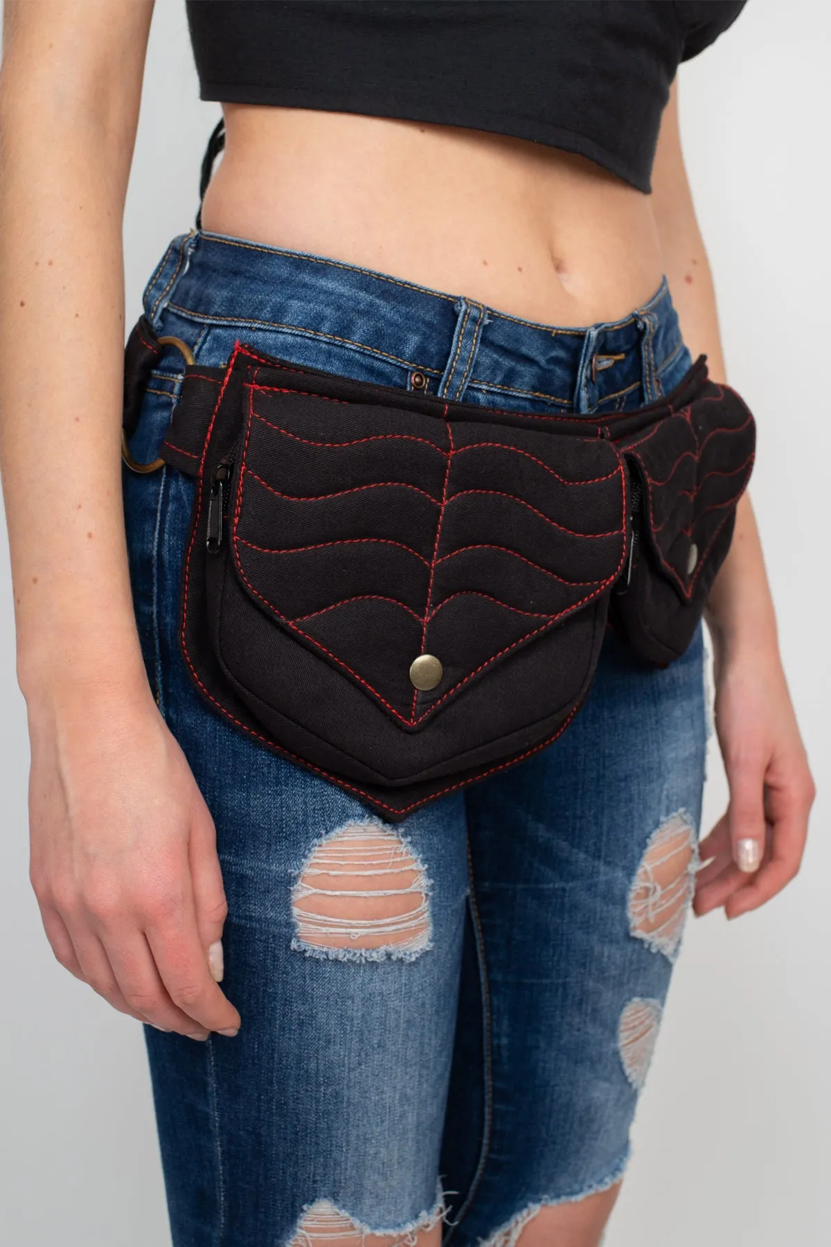 Cotton two Leaf Pocket Waist Belt