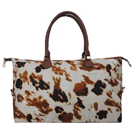 Cow Print Weekender Bag