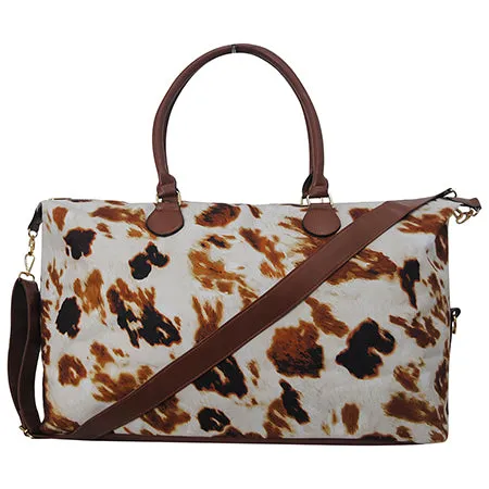 Cow Print Weekender Bag