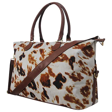 Cow Print Weekender Bag