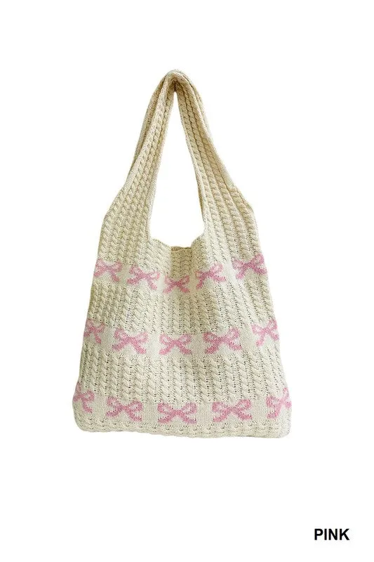 Crochet Ribbon Tote Bag