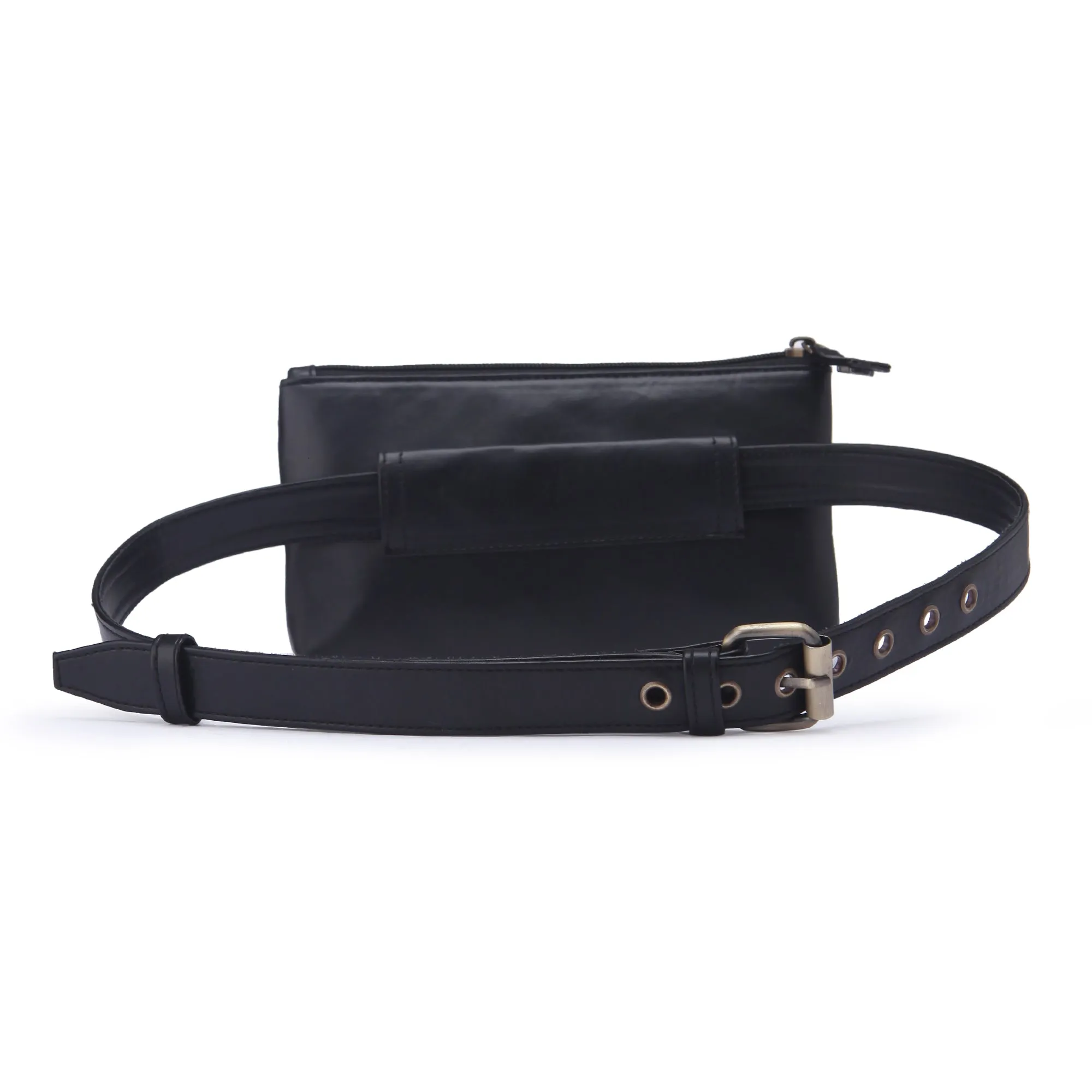 Dhaka Black Hand Embroidered Waist Belt Bag