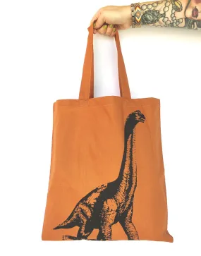 DINOSAUR Eco-Friendly Market Tote Bag  Eco printed brontosaurus jurassic (Ships FREE!)