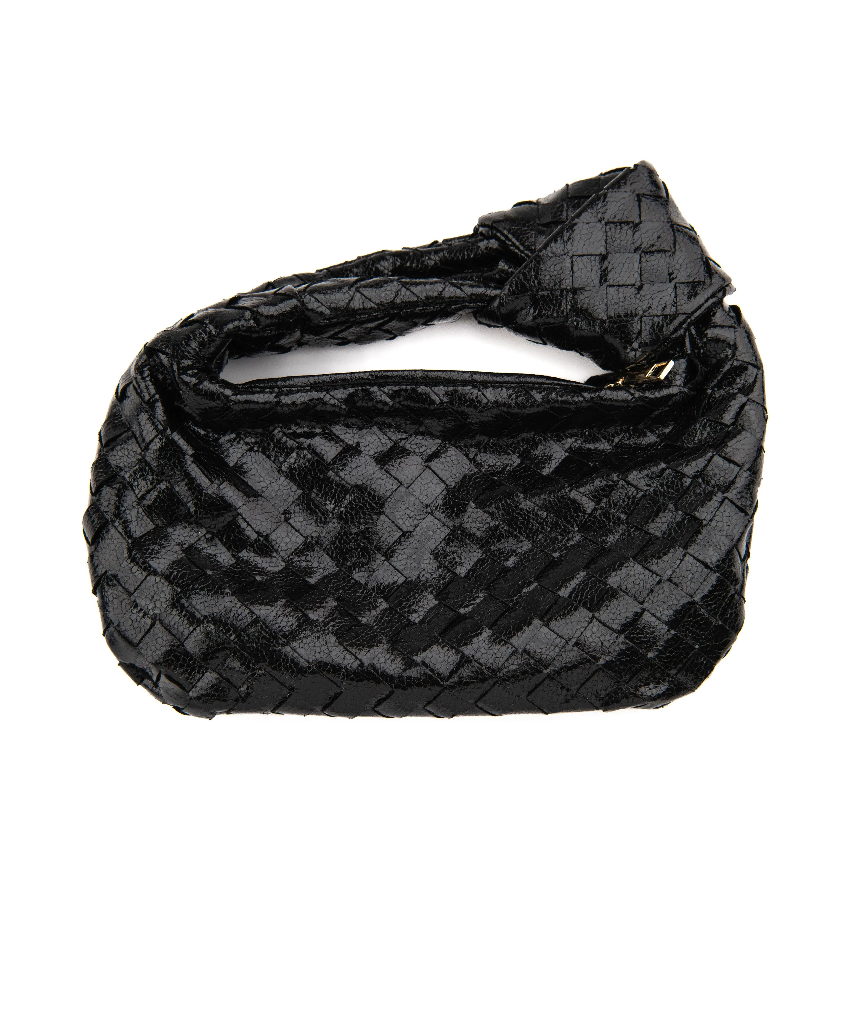 Dorit Patent Woven Clutch