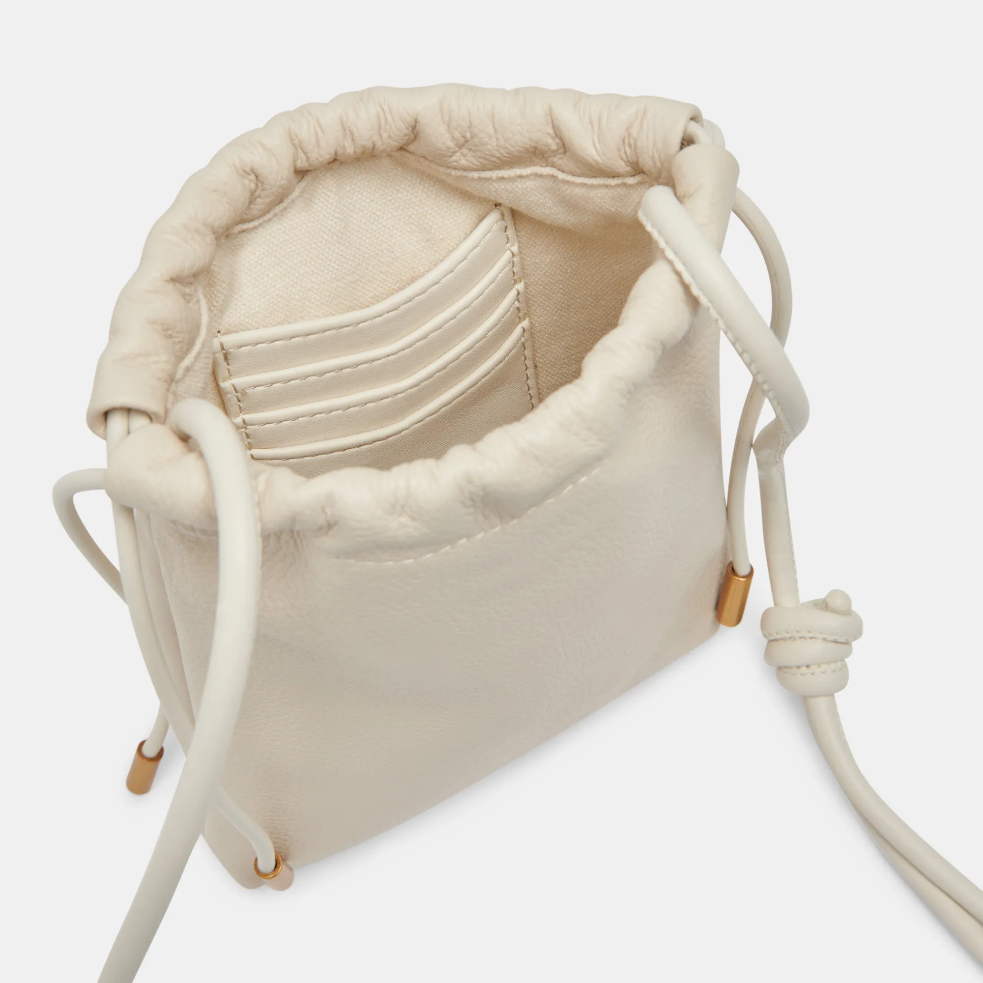 EVIE CROSSBODY POUCH IVORY PEBBLE LEATHER