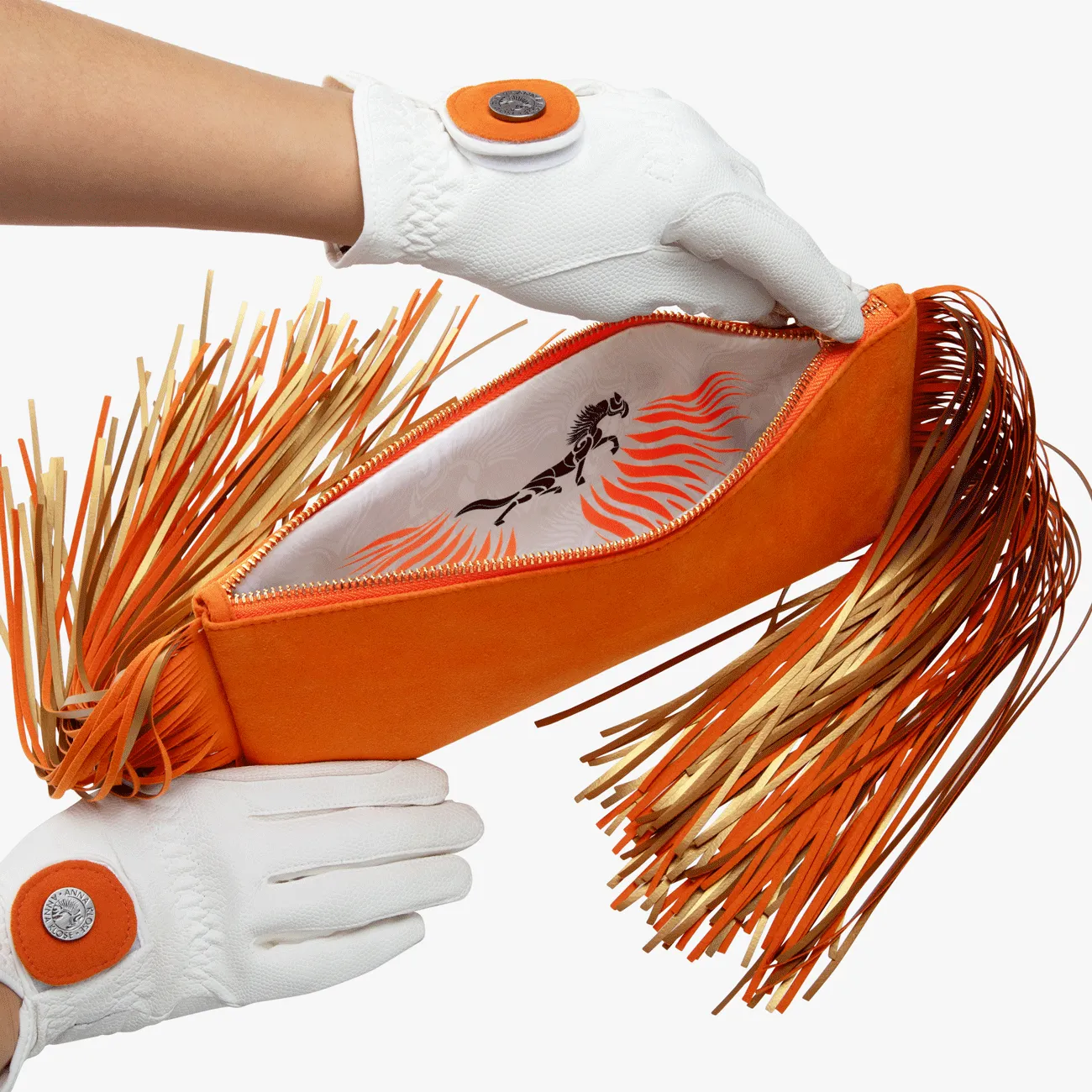 Fringe Clutch "ANNA Orange"