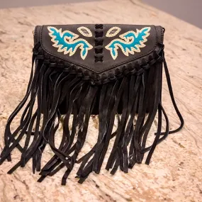 Genuine Leather Fringe Crossbody Bag