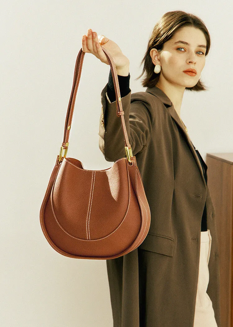 Genuine Leather Shoulder Saddle Bag