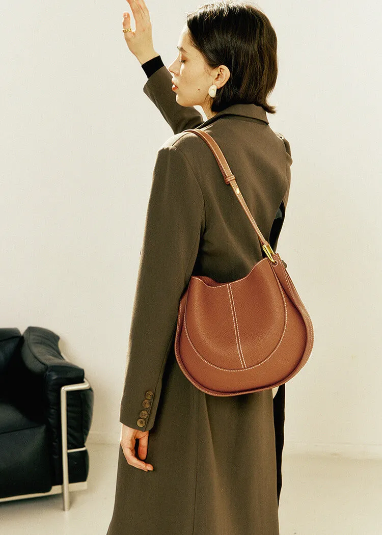 Genuine Leather Shoulder Saddle Bag