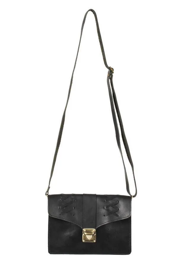 Hippie Leather Lacing Convertible Crossbody Belt Bag