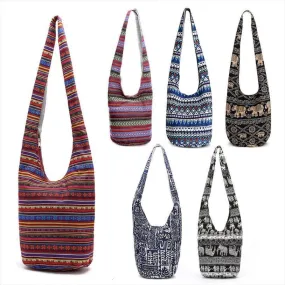 Hobo Bags Elephant Print Mexican Blanket Tribal Aztec 6 Different Styles And Colors You Choose Large Hippie Shoulder Purses Boho Carry On Tote Travel Bag