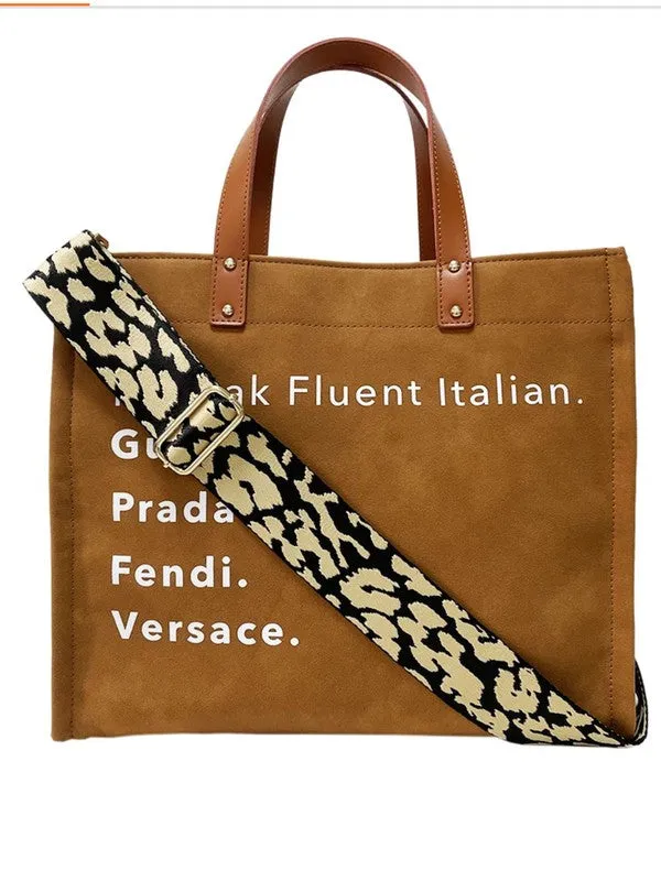 I Speak Italian Tote w/Strap