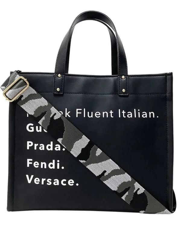 I Speak Italian Tote w/Strap