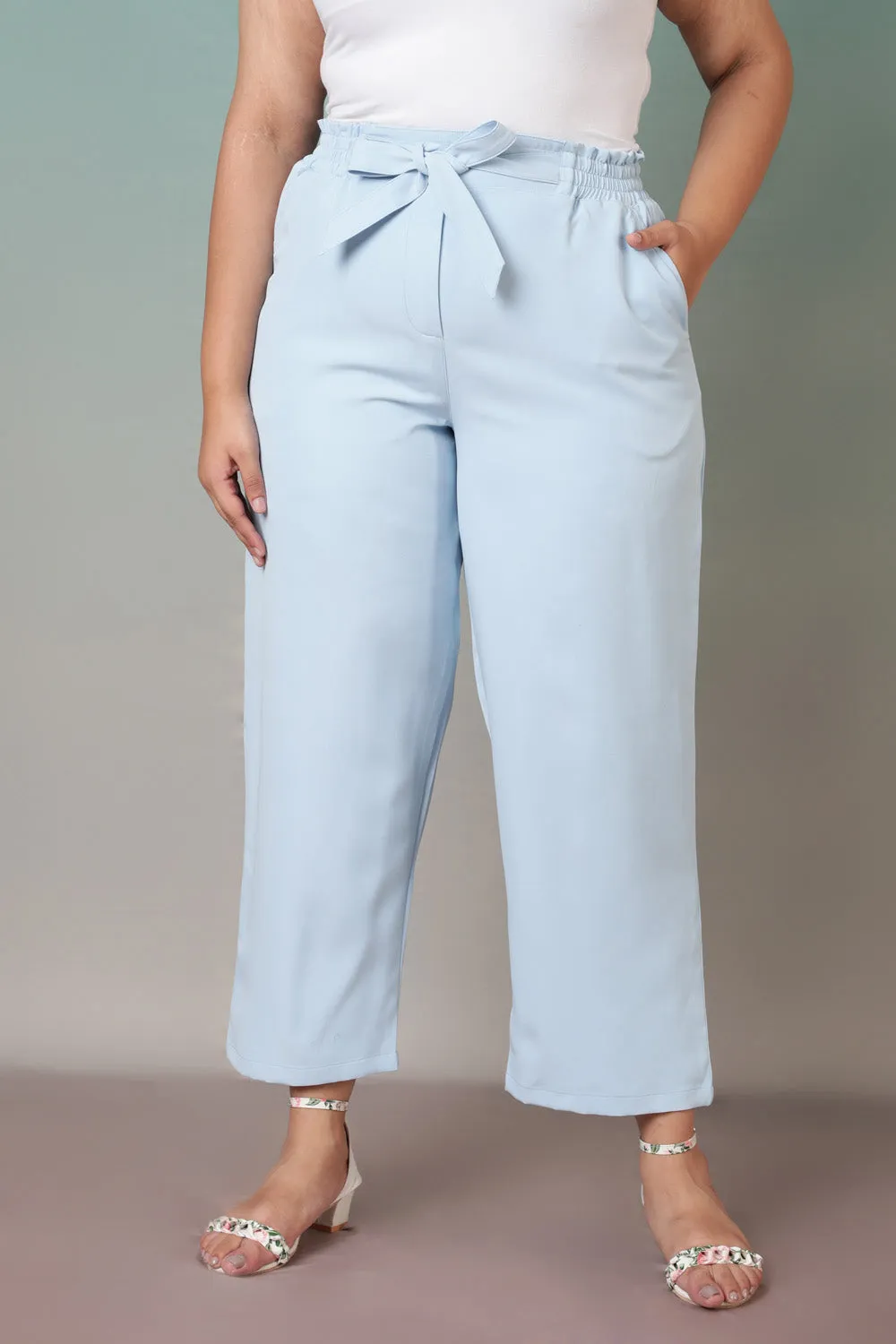 Ice Blue High Waist Pants