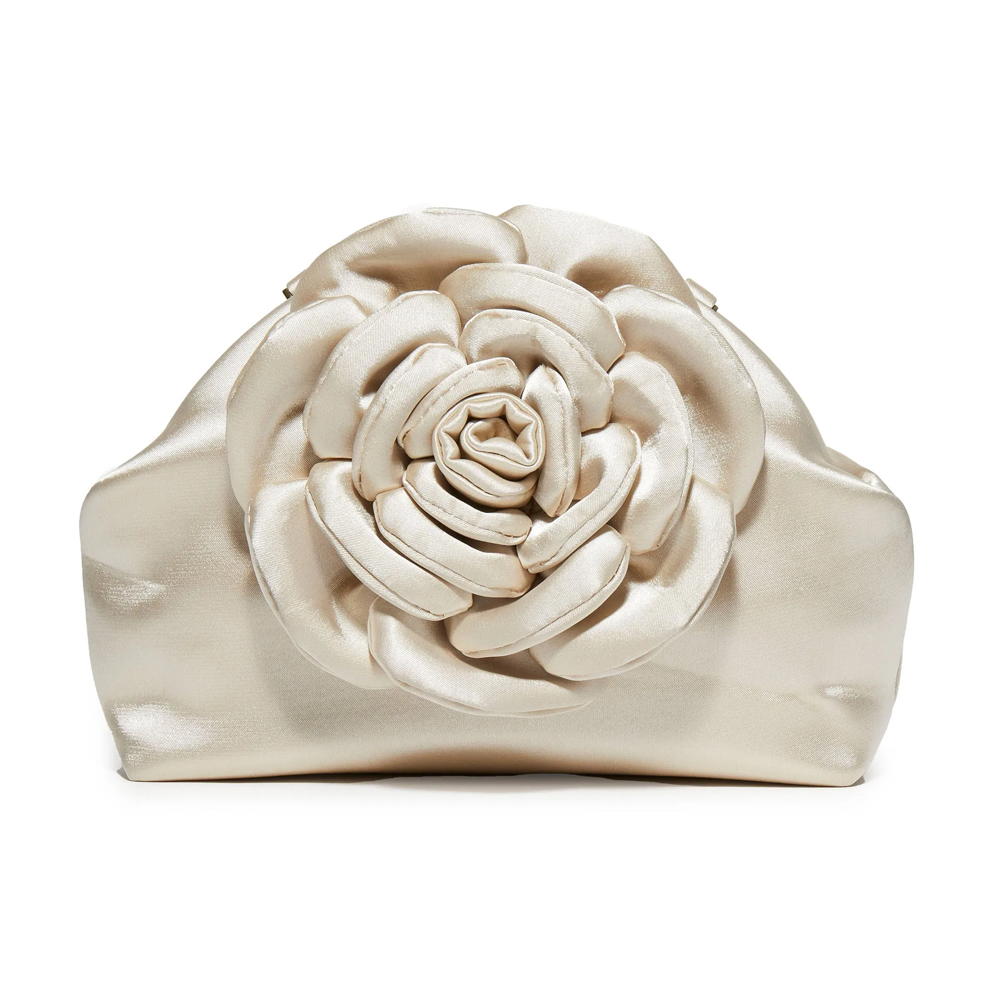 IVORY ROSIE SATIN CLUTCH