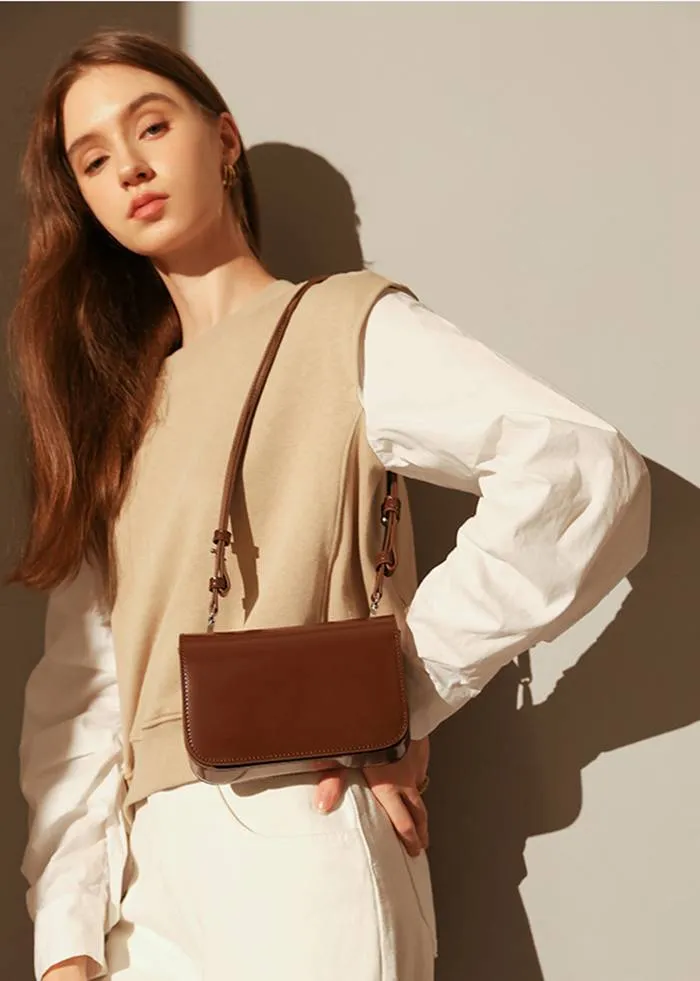 Leather Flap Crossbody Bag