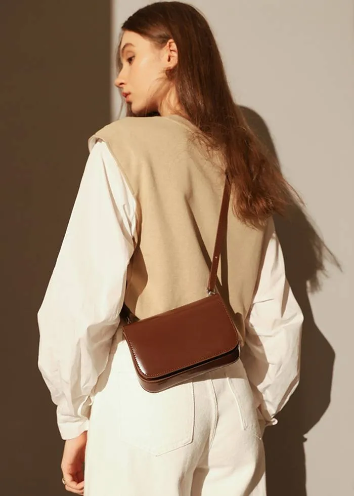 Leather Flap Crossbody Bag