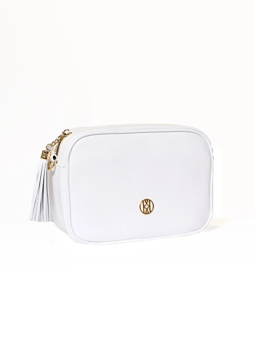 Leather Side Bag White